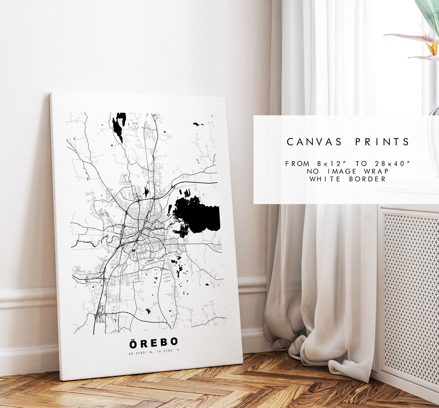 Orebo Map Print - City Map Poster - Map Wall Art - Sweden City Maps - รrebro Print - รrebro Poster - Minimalist City Map - Sweden