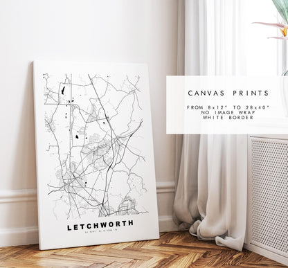 Letchworth Map Print - Minimalist City Map Poster - Map - UK - Letchworth Garden City Print - Hertfordshire - Different Colours Available