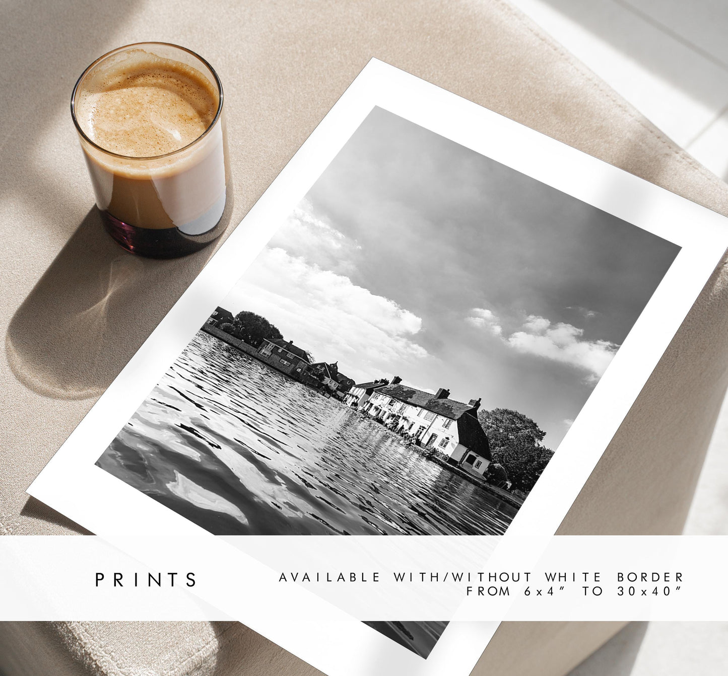 Langstone Photography Print - Hampshire Photography Prints - Wall Art -  Frame and Canvas Options - Portrait  - UK - Black and White