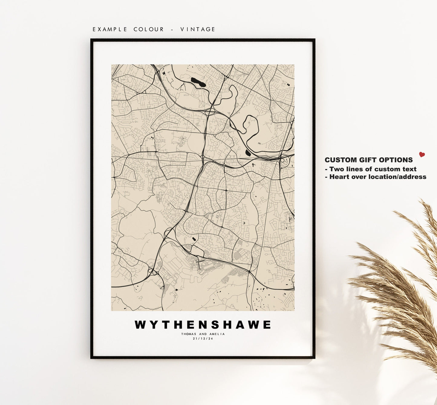 Wythenshawe Map Print - Minimalist City Map Poster - Map Art - UK - Wythenshawe Print - Wythenshawe Poster - Different Colours Available