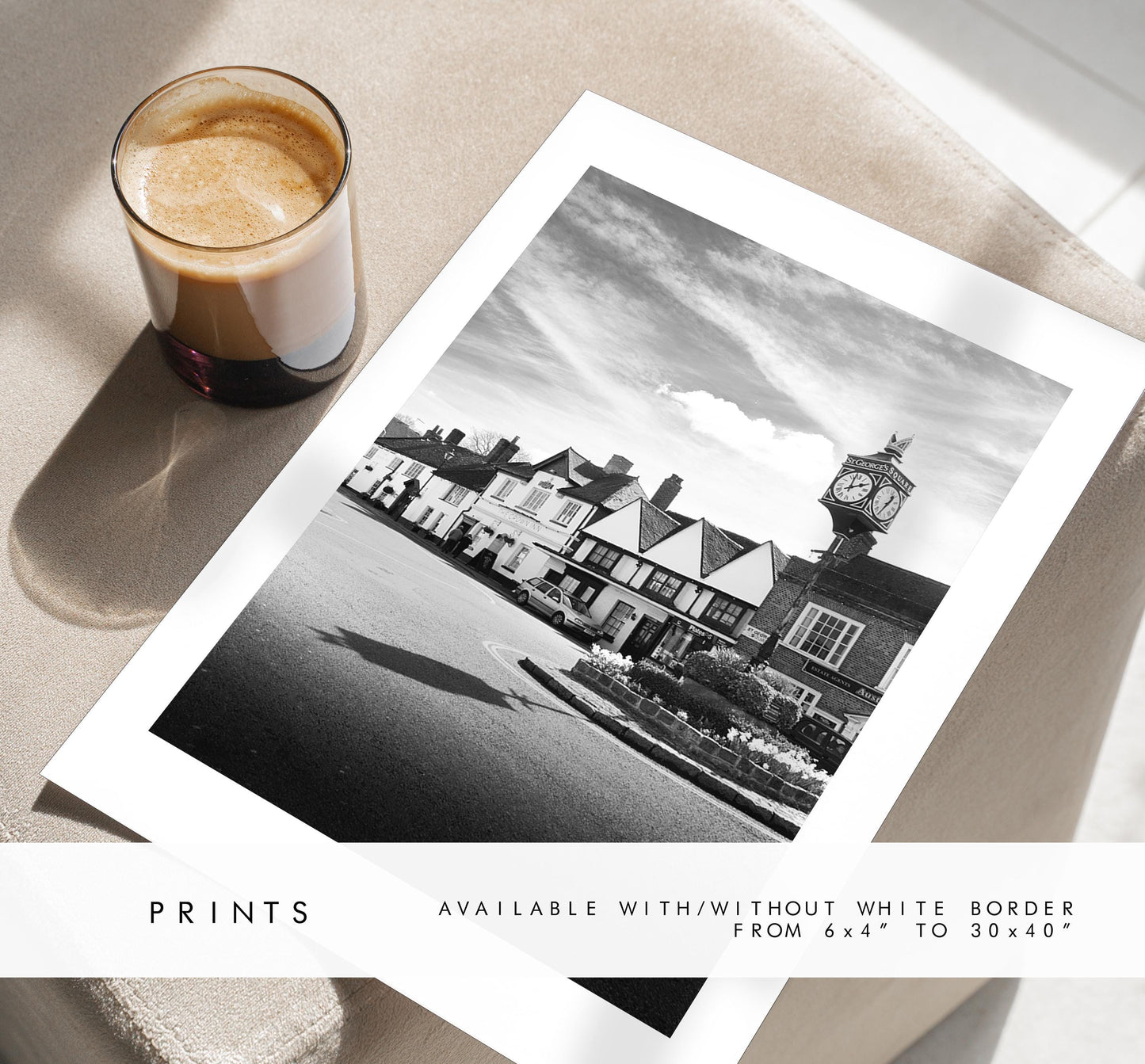Bishops Waltham Photography Print - Hampshire Photography Prints - Wall Art -  Frame and Canvas Options - Portrait  - UK - BW