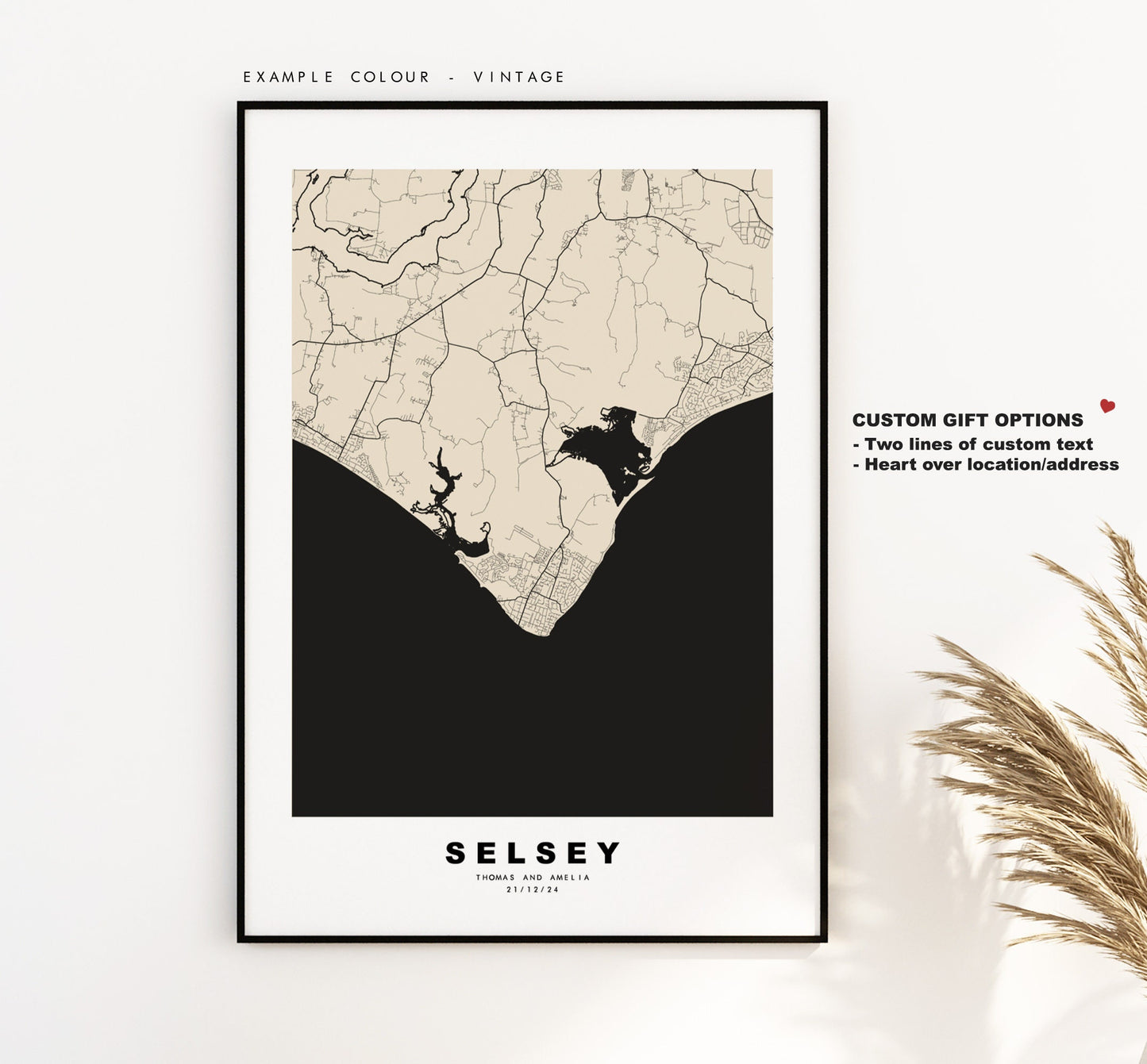 Selsey Map Print - Minimalist City Map Poster - Map Art - UK - Selsey Print - Selsey Poster - Different Colours Available