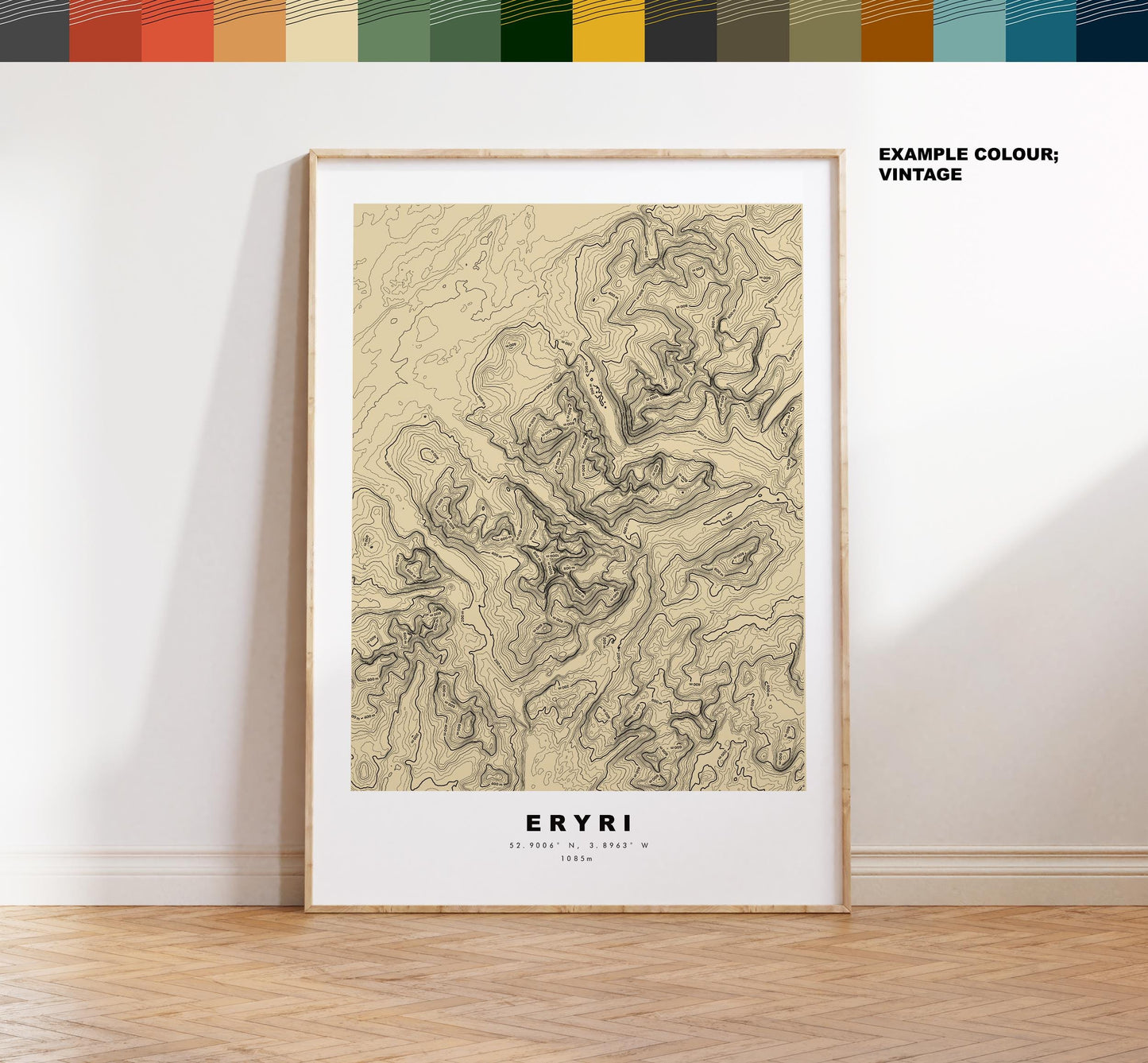 Eryri Print - Contour Map -  Eryri Map - Topographic Map - Print - Poster - Wall Art - Snowdonia Gift - Snowdonia - Topography - Wales