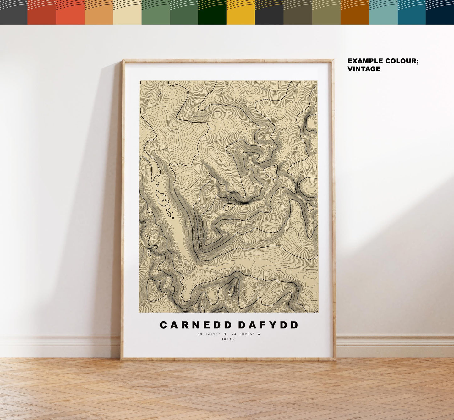 Carnedd Dafydd Print - Contour Map - Snowdonia - Wales - Topographic Map - Print - Wall Art - Carnedd Dafydd Poster - Carneddau Range