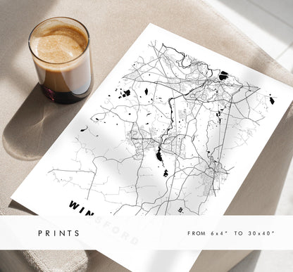 Winsford Map Print - Minimalist City Map Poster - Map Art - UK - Winsford Print - Winsford, Cheshire - Different Colours Available