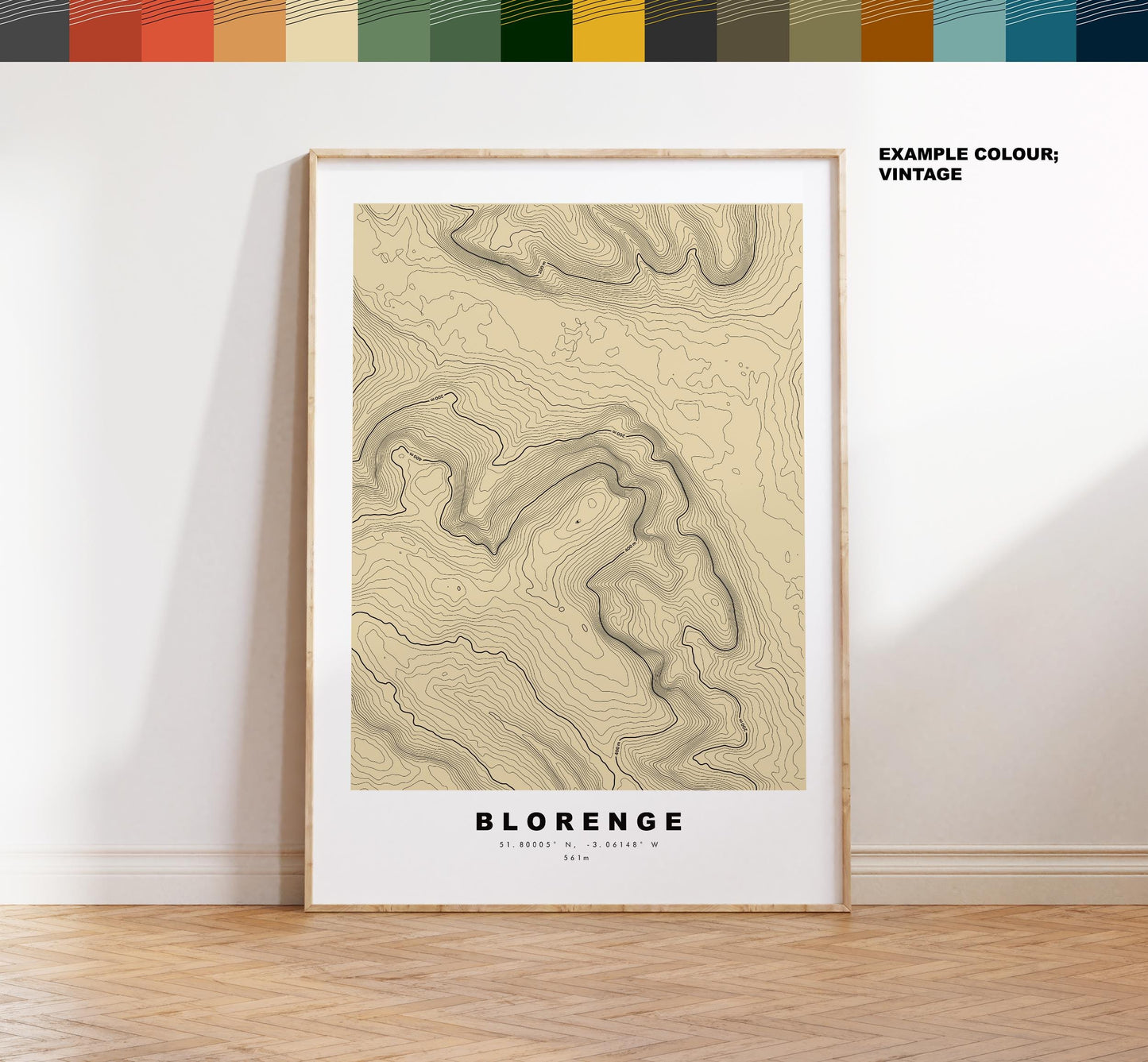 Blorenge Print - Contour Map - Brecon Beacons - Wales - Topographic Map - Wall Art - Blorenge Contour Map - Topography - Abergavenny