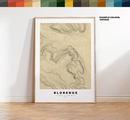 Blorenge Print - Contour Map - Brecon Beacons - Wales - Topographic Map - Wall Art - Blorenge Contour Map - Topography - Abergavenny