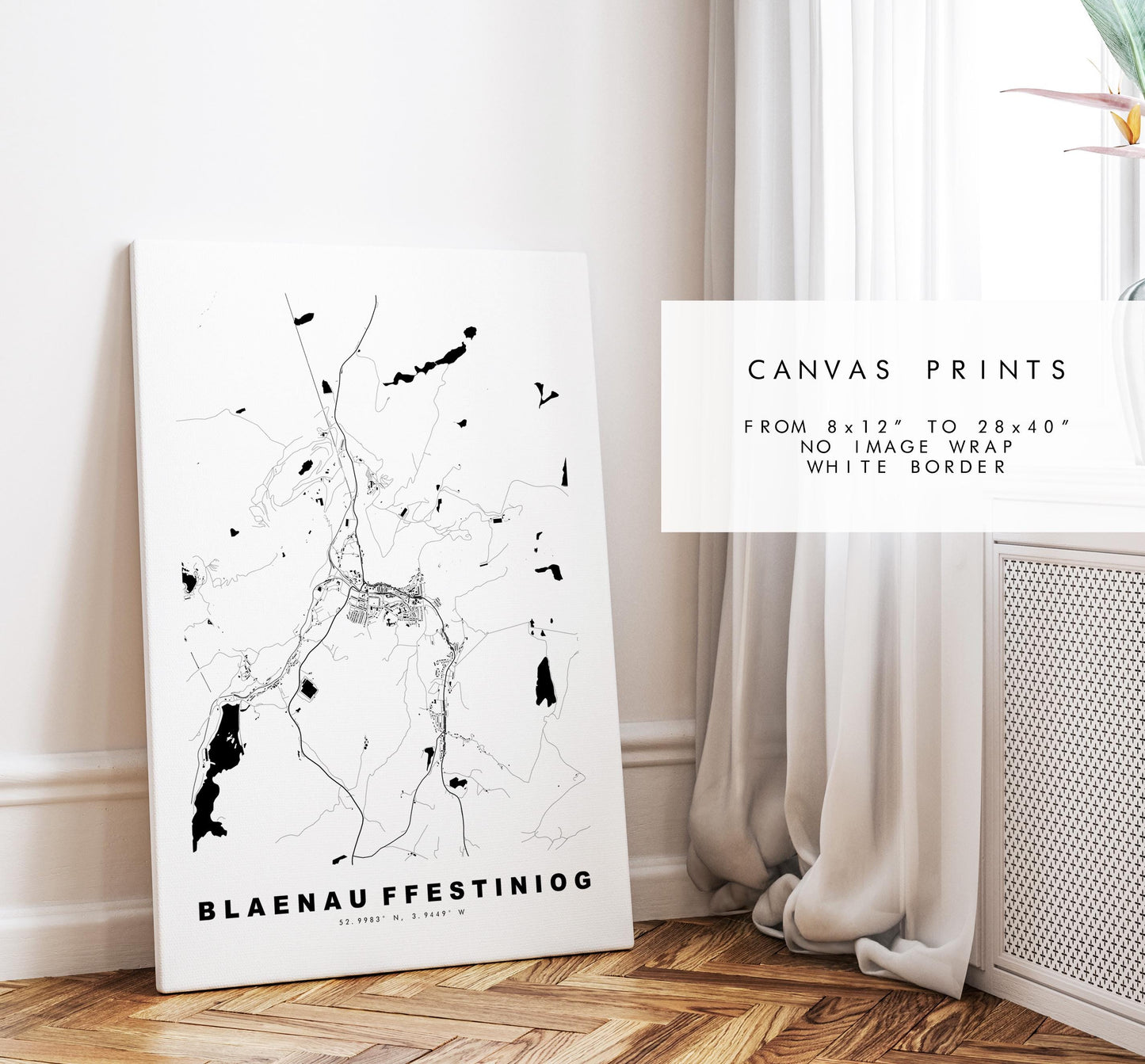Blaenau Ffestiniog Map Print - Minimalist City Map Poster - Map Art - Wales - UK - Blaenau Ffestiniog Print - Different Colours Available