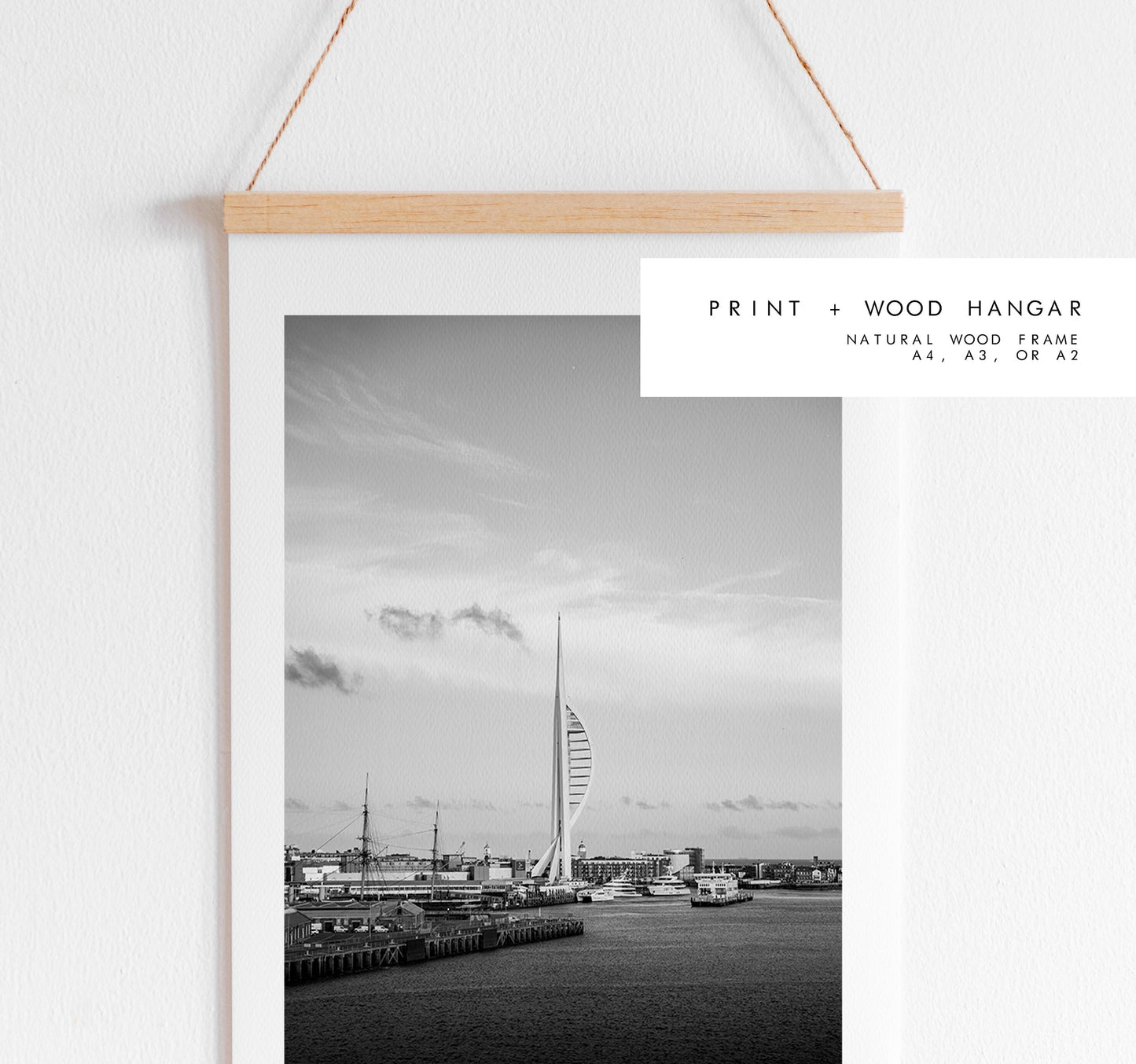 Portsmouth Black and White Print - Photography Print - Portsmouth and Southsea Prints - Wall Art -  Frame and Canvas Options - Portrait - BW
