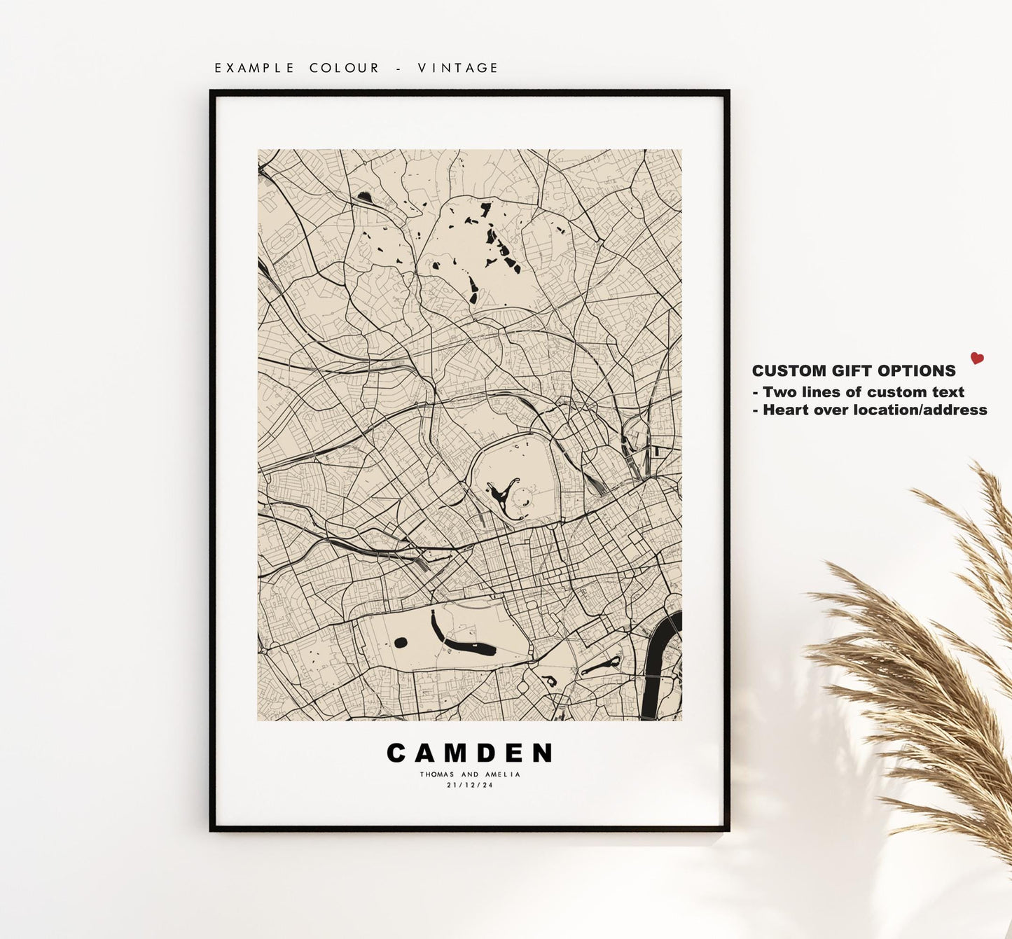 Camden Map Print - Minimalist City Map Poster - Map Art - UK - Camden Print - Camden, London - Different Colours Available