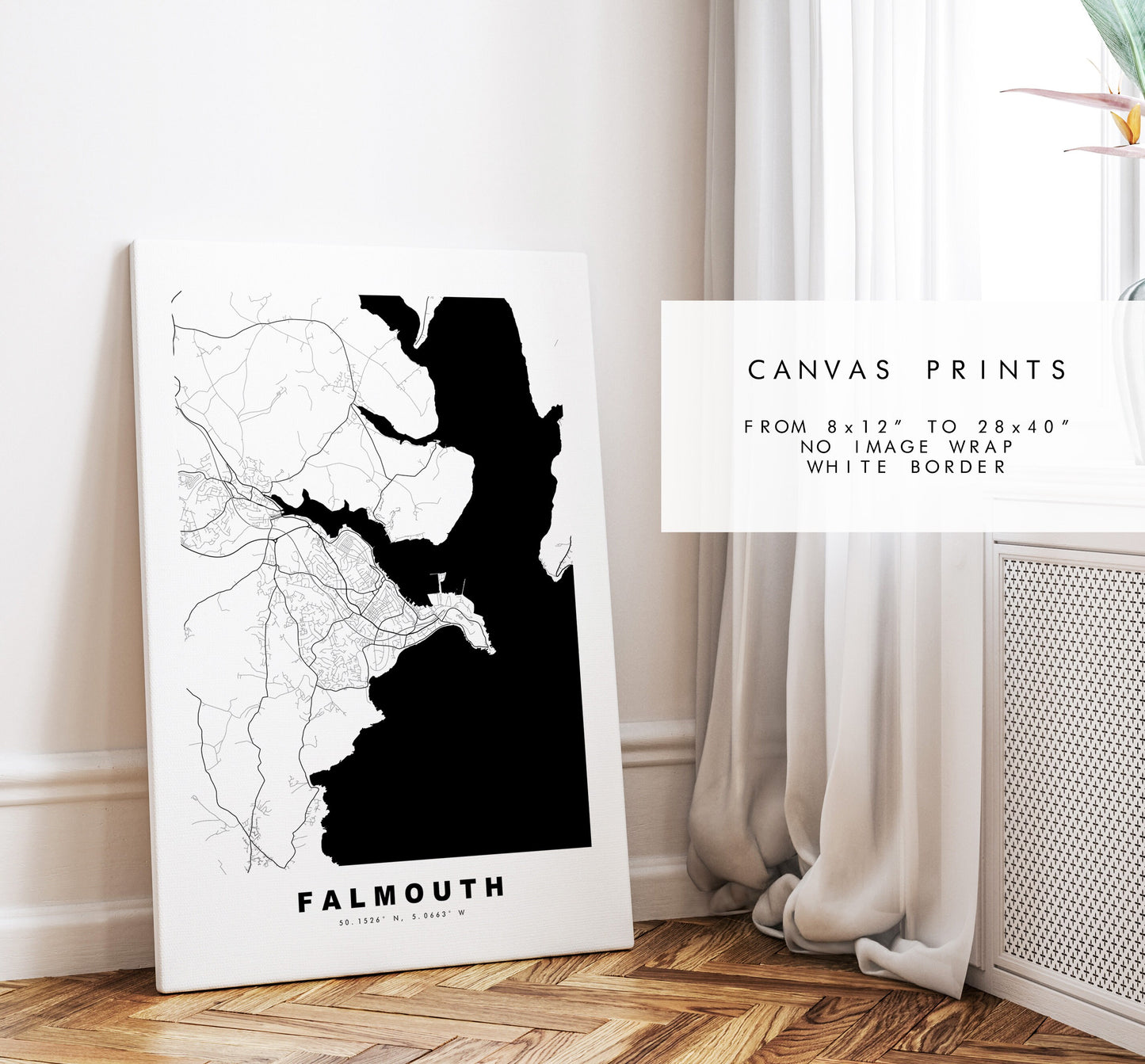 Falmouth Map Print - City Map Poster - Map Art - Map Wall Art - UK City Map - Falmouth Print - Coventry Poster - Wall Art - Map Poster