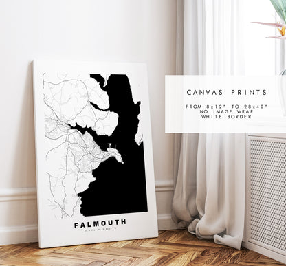 Falmouth Map Print - City Map Poster - Map Art - Map Wall Art - UK City Map - Falmouth Print - Coventry Poster - Wall Art - Map Poster