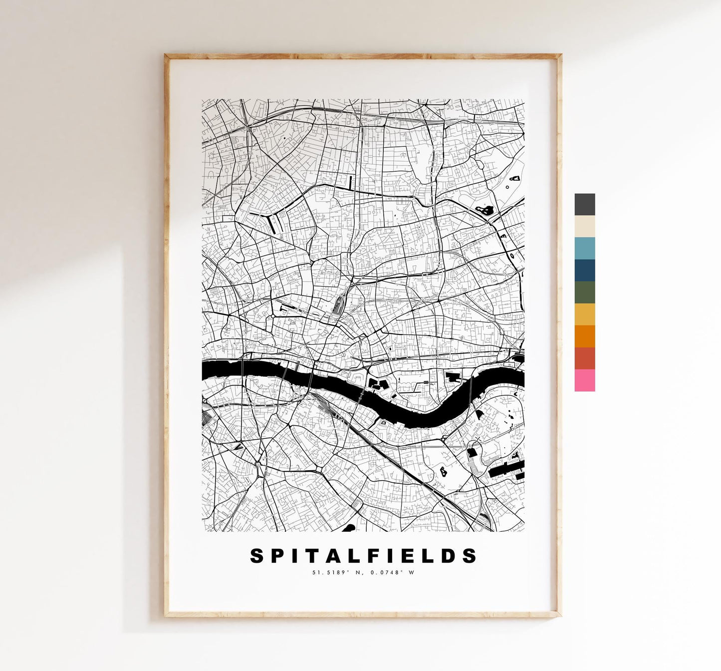 Spitalfields Map Print - Minimalist City Map Poster - Map Art - UK - Spitalfields Print - Spitalfields, London - Different Colours Available