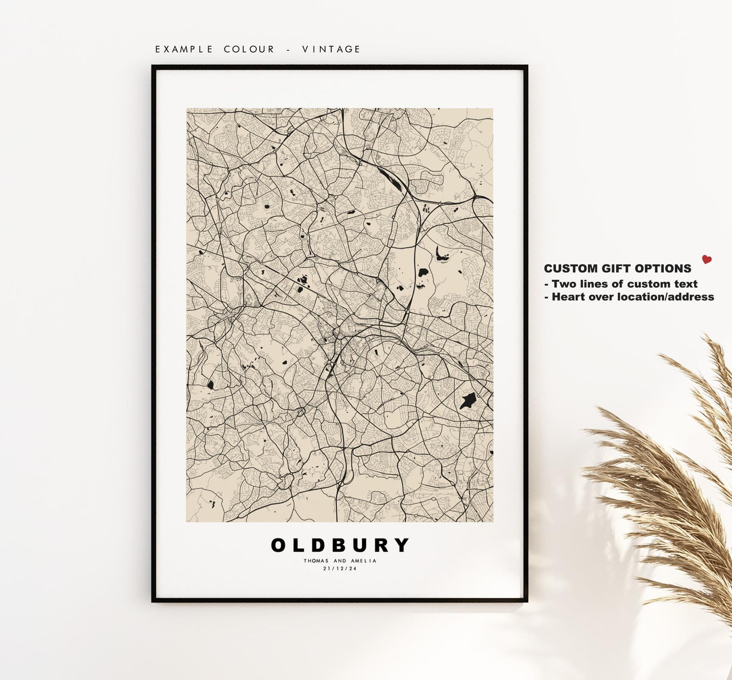 Oldbury Map Print - Minimalist City Map Poster - Map Art - UK - Oldbury Print - Oldbury, West Midlands - Different Colours Available