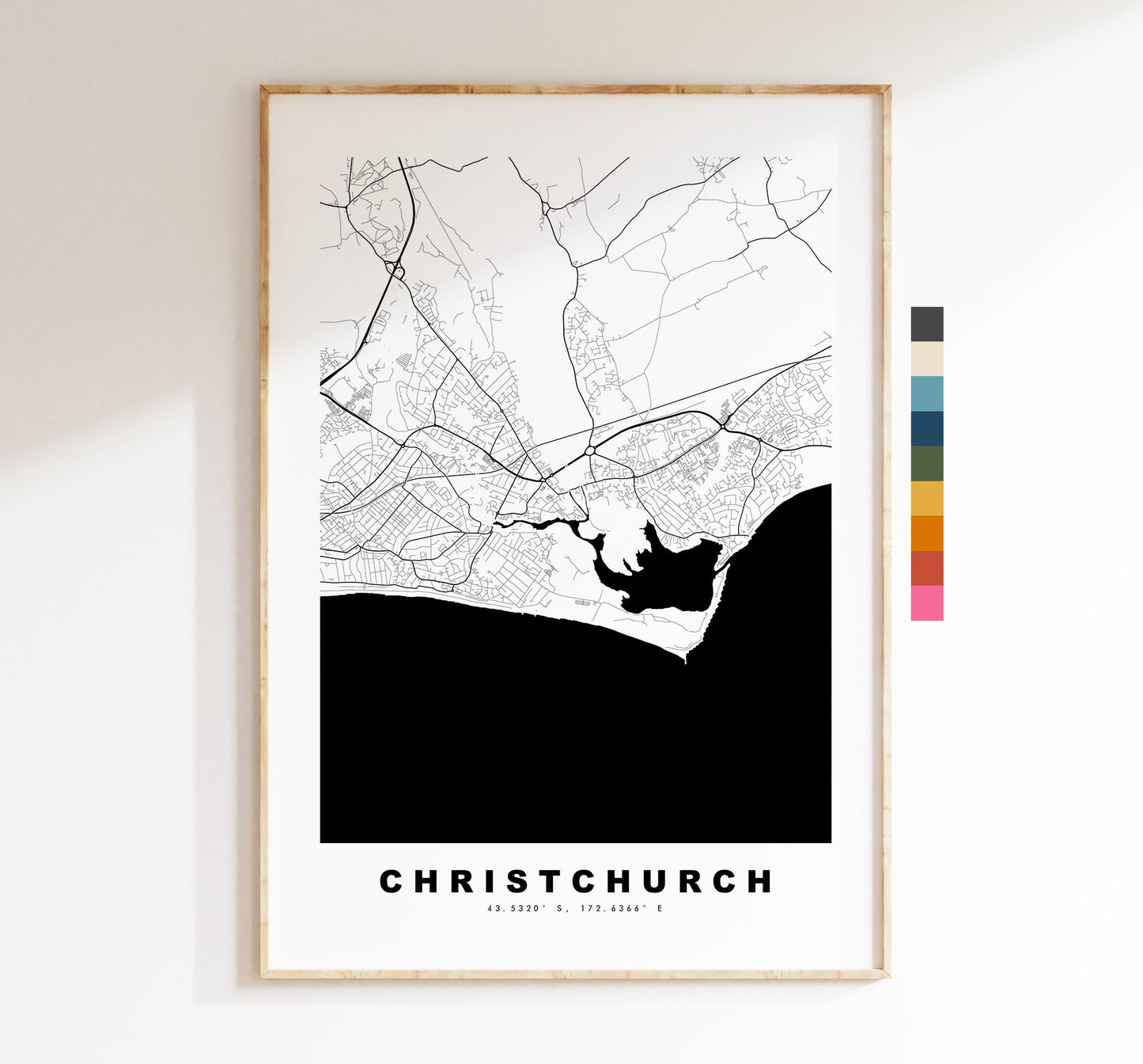 Christchurch Map Print - Minimalist City Map Poster - Map Art - UK - Christchurch Print - Christchurch Poster - Different Colours Available