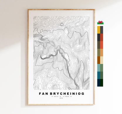 Fan Brycheiniog Print - Contour Map - Poster - Wales - Topographic Map - Print - Poster - Wall Art - Fan Brycheiniog - Black Mountains
