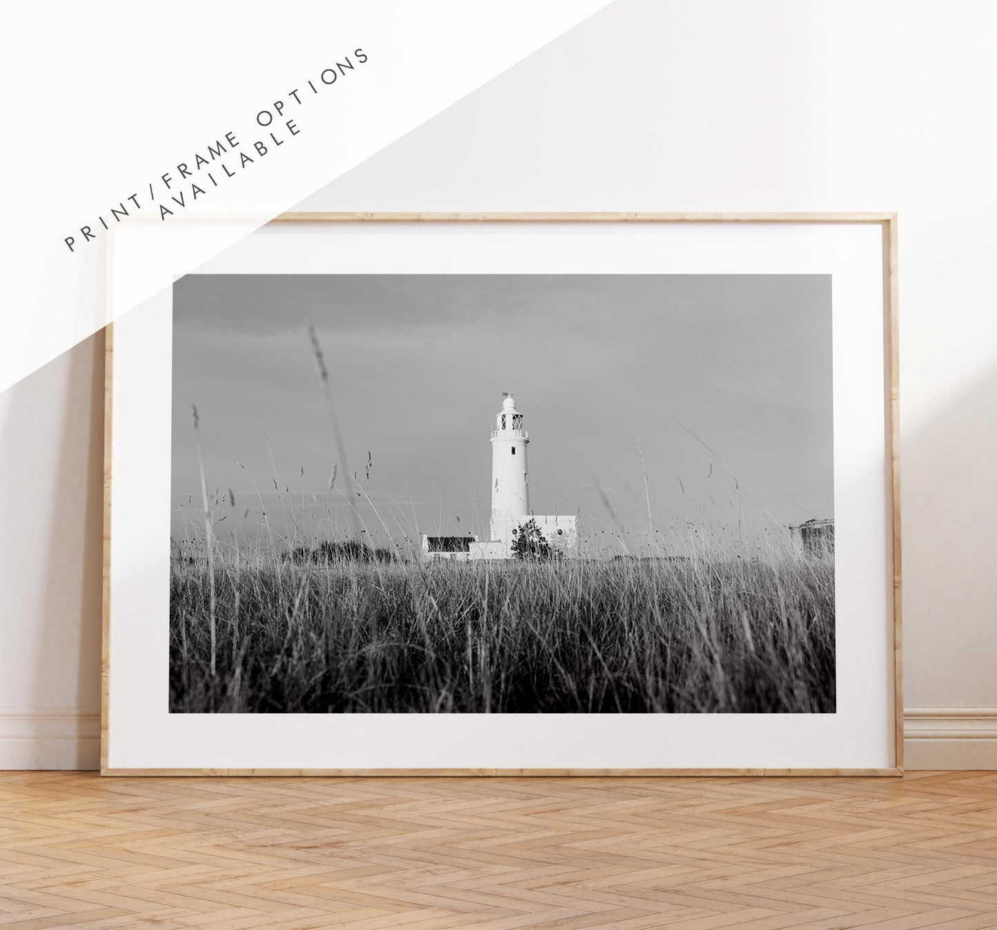 Lighthouse Black and White Photography Print - Hampshire Photography Prints - Wall Art -  Frame and Canvas Options - Landscape  - UK