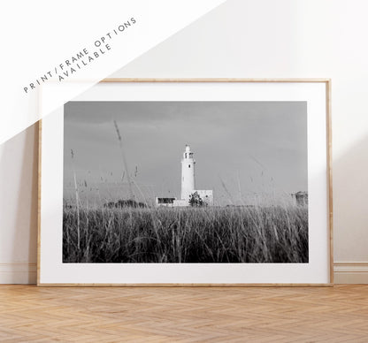 Lighthouse Black and White Photography Print - Hampshire Photography Prints - Wall Art -  Frame and Canvas Options - Landscape  - UK