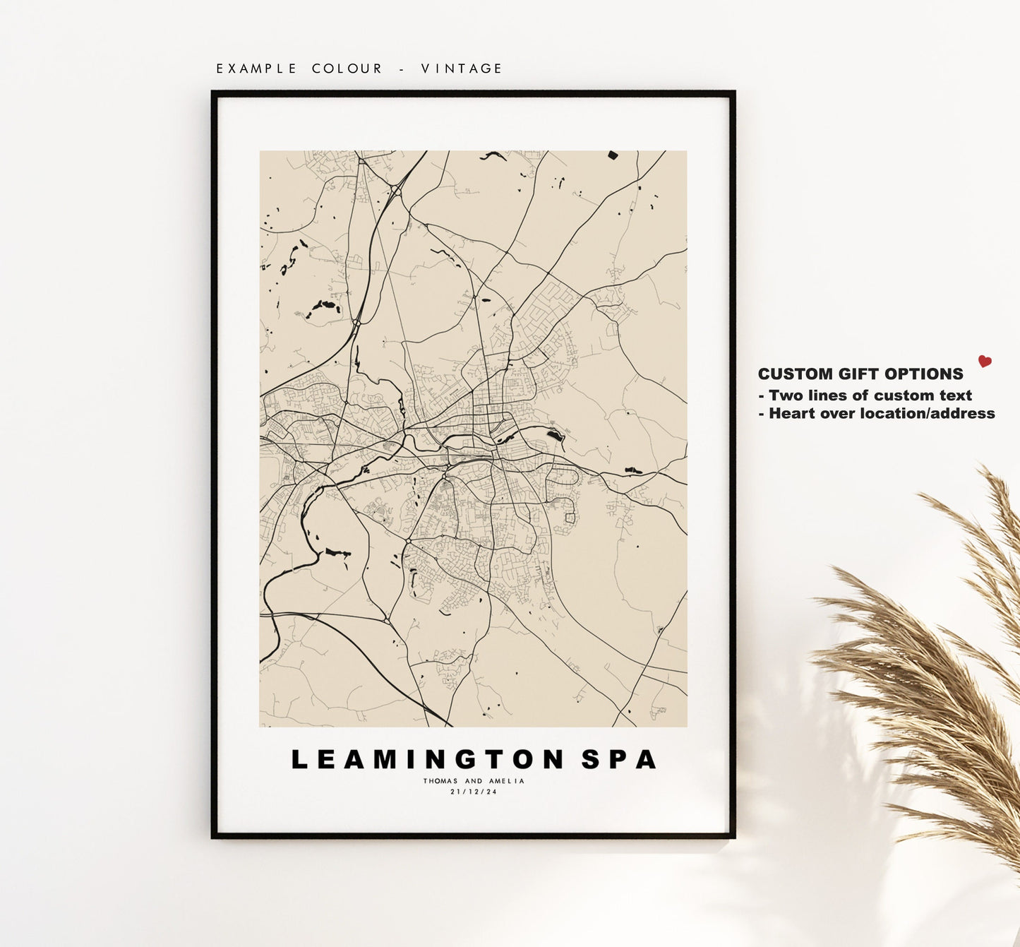 Leamington Spa Map Print - Minimalist City Map Poster - Map Art - UK - Leamington Spa Print - Poster - Different Colours Available