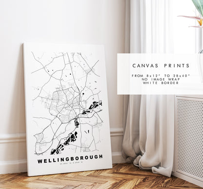 Wellingborough Map Print - Minimalist City Map Poster - Map Art - UK - Wellingborough Print - Wellingborough - Different Colours Available