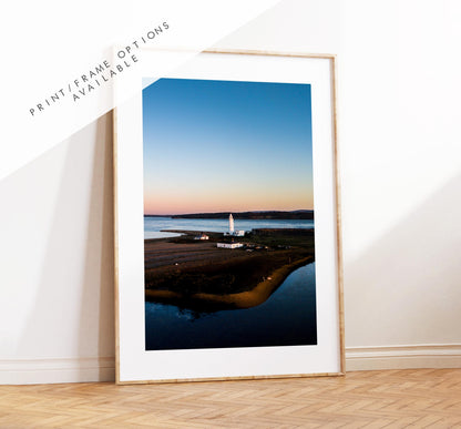 Hurst Point Lighthouse Sunset Photography Print - Hampshire Photography Prints - Wall Art -  Frame and Canvas Options - Portrait  - UK