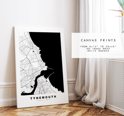 Tynemouth Map Print - Minimalist City Map Poster - Map Art - UK - Tynemouth Print - Tynemouth Poster - Different Colours Available