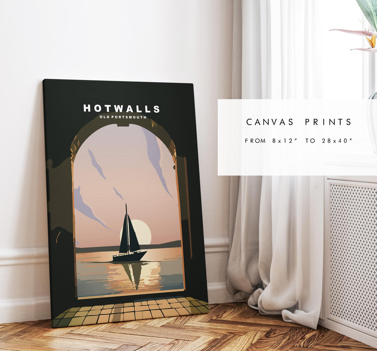 Hotwalls Travel Poster - Wall Art Print - Southsea and Portsmouth Travel Posters - Minimalist Retro Style - Prints or Framed Prints