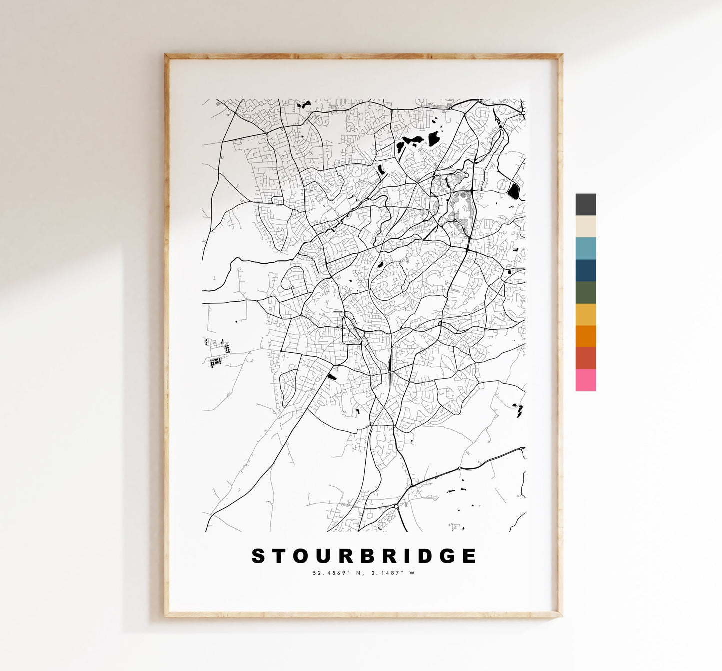Stourbridge Map Print - Minimalist City Map Poster - Map Art - UK - Stourbridge Print - Stourbridge Poster - Different Colours Available