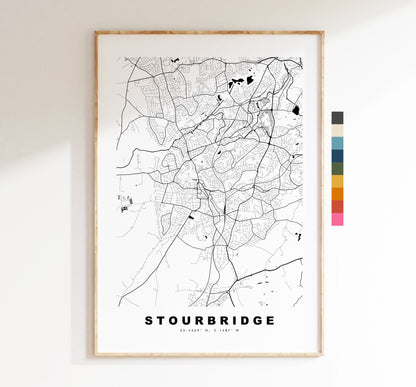 Stourbridge Map Print - Minimalist City Map Poster - Map Art - UK - Stourbridge Print - Stourbridge Poster - Different Colours Available