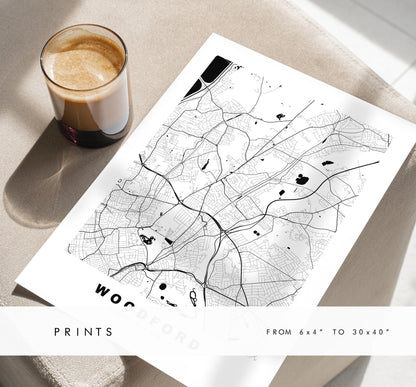 Woodford Map Print - Minimalist City Map Poster - Map Art - UK - Woodford Print - Woodford, London - Different Colours Available
