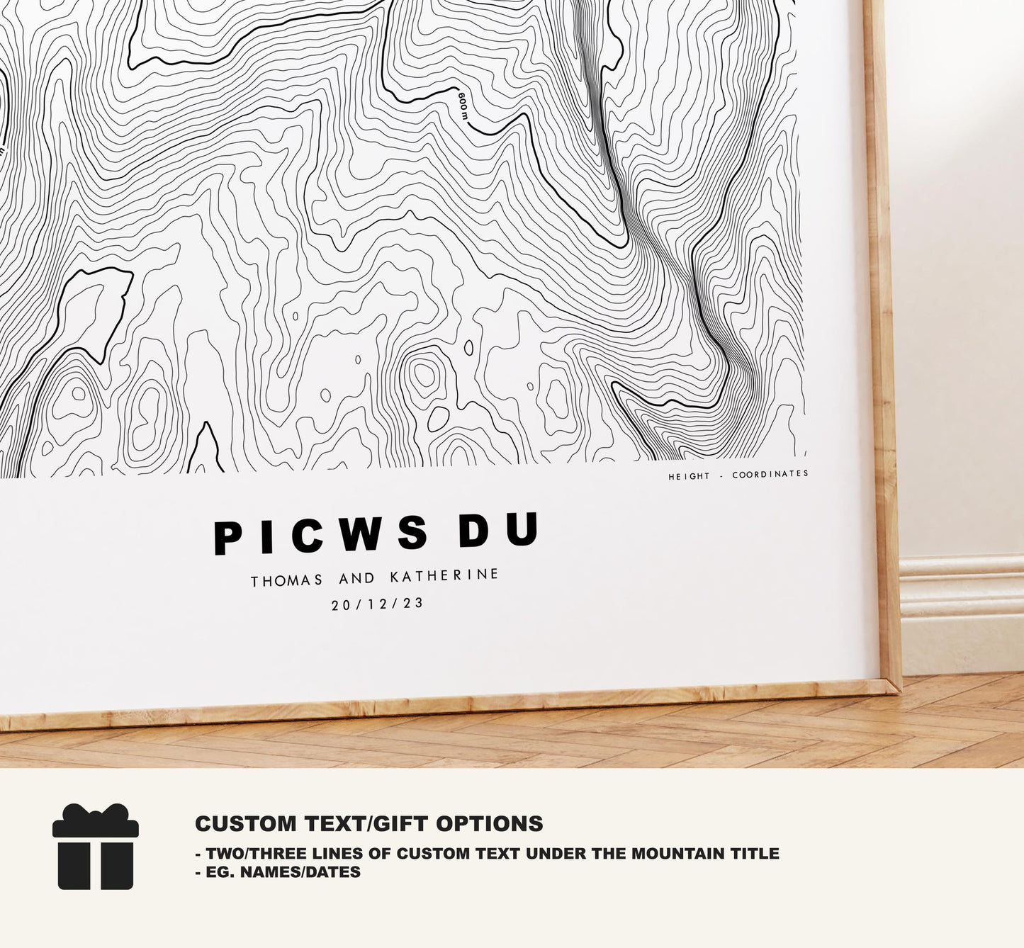 Picws Du Map Print - Contour Map - Picws Du Poster - Wales - Topographic Map - Print - Poster - Wall Art - Carmarthen Fans - Brecon Beacons