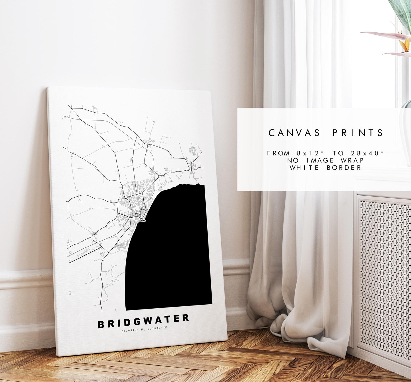 Bridlington Map Print - Minimalist City Map Poster - Map Art - UK - Bridlington Print - Bridlington, Yorkshire - Different Colours Available