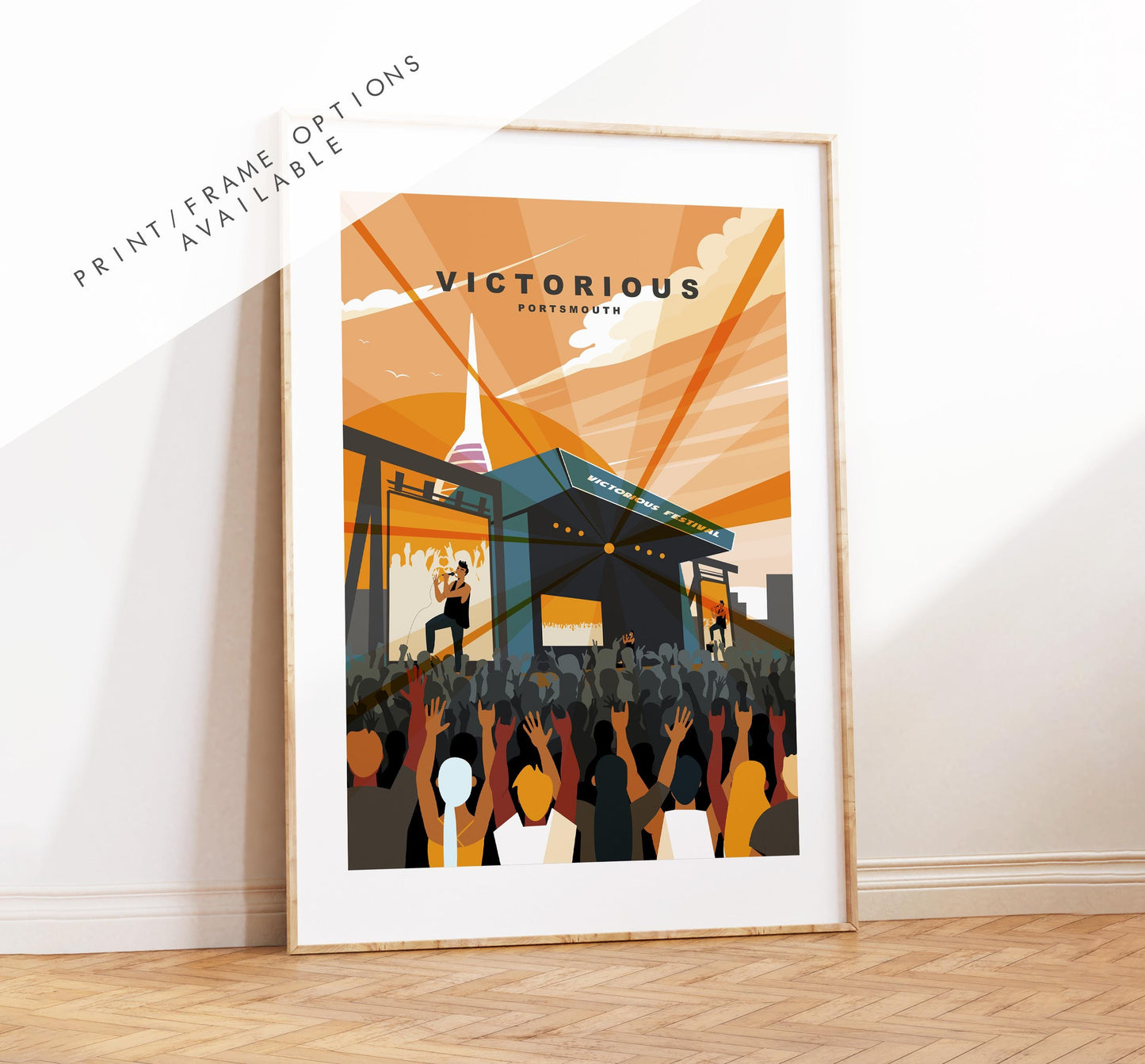Victorious Travel Poster (Sunset - Orange) - Wall Art Print - Southsea and Portsmouth Travel Posters - Prints or Framed Prints