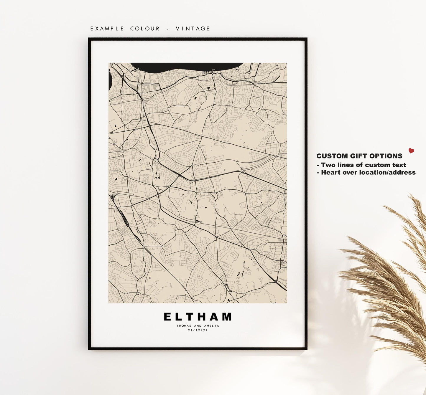 Eltham Map Print - Minimalist City Map Poster - Map Art - UK - Eltham Print - Eltham, London - Different Colours Available