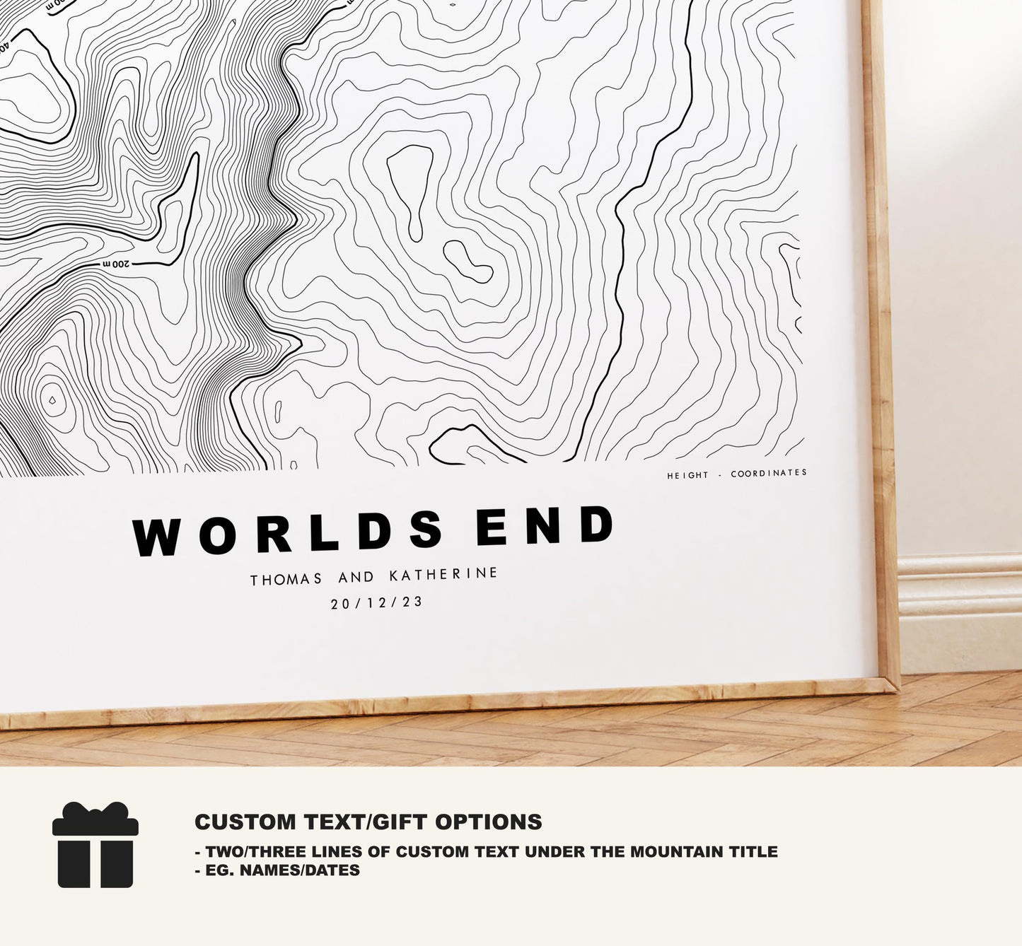 World's End Print - Contour Map - Eglwyseg - Wales - Topographic Map - Print - Poster - Wall Art - Eglwyseg Valley - Map - Pen Draw'r Byd