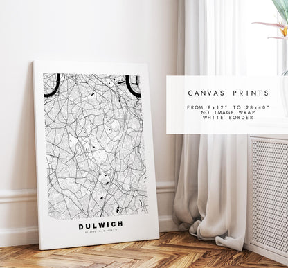 Dulwich Map Print - Minimalist City Map Poster - Map Art - UK - Dulwich Print - Dulwich, London - Different Colours Available