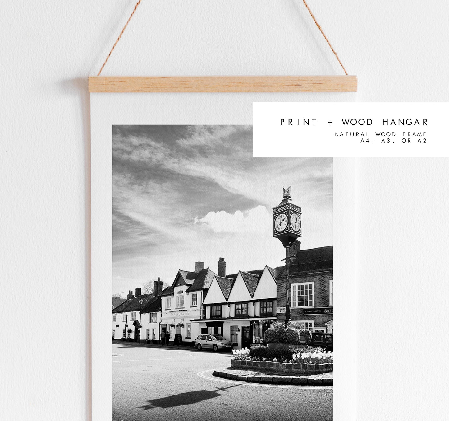Bishops Waltham Photography Print - Hampshire Photography Prints - Wall Art -  Frame and Canvas Options - Portrait  - UK - BW