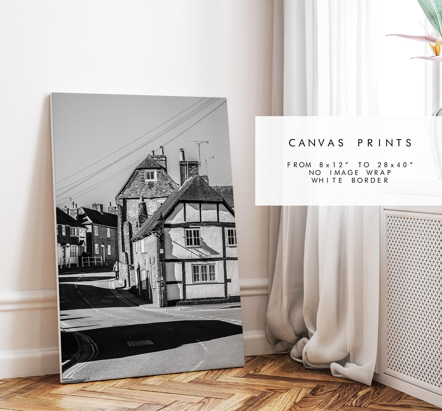 Wickham Photography Print - Hampshire Photography Prints - Wall Art -  Frame and Canvas Options - Portrait  - UK - Black and White
