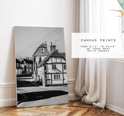 Wickham Photography Print - Hampshire Photography Prints - Wall Art -  Frame and Canvas Options - Portrait  - UK - Black and White