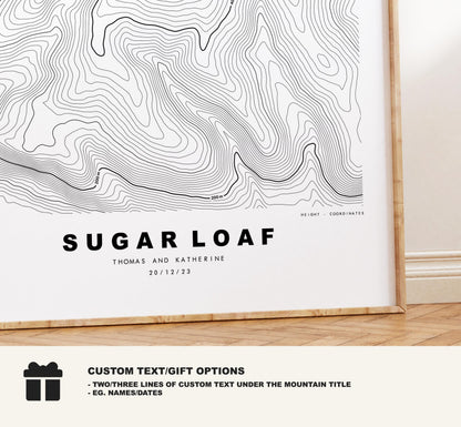 Sugar Loaf Print - Contour Map - Monmouthshire - Wales - Topographic Map - Print - Poster - Wall Art - Sugar Loaf Poster - The Sugar Loaf