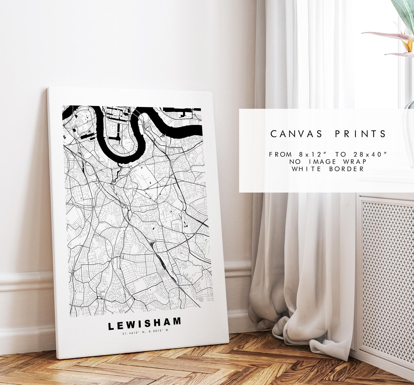 Lewisham Map Print - Minimalist City Map Poster - Map Art - UK - Lewisham Print - Lewisham, London - Different Colours Available