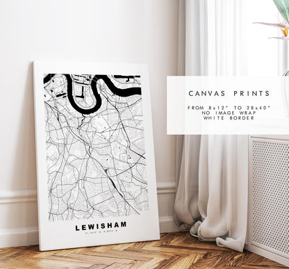 Lewisham Map Print - Minimalist City Map Poster - Map Art - UK - Lewisham Print - Lewisham, London - Different Colours Available