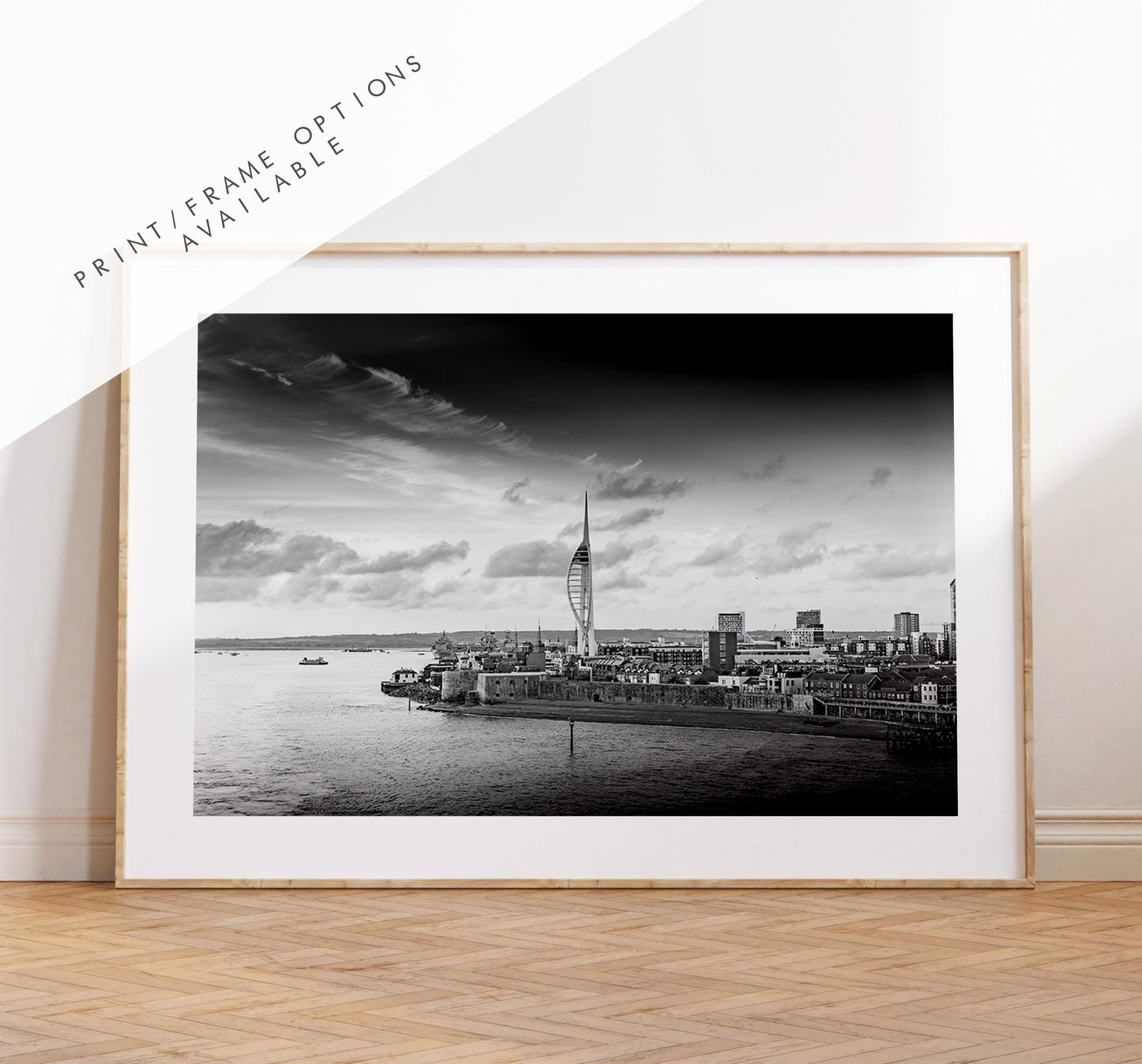 Portsmouth Black & White Print - Photography Print - Portsmouth and Southsea Prints - Wall Art -  Frame and Canvas Options - Landscape - BW