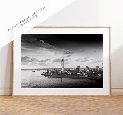 Portsmouth Black & White Print - Photography Print - Portsmouth and Southsea Prints - Wall Art -  Frame and Canvas Options - Landscape - BW