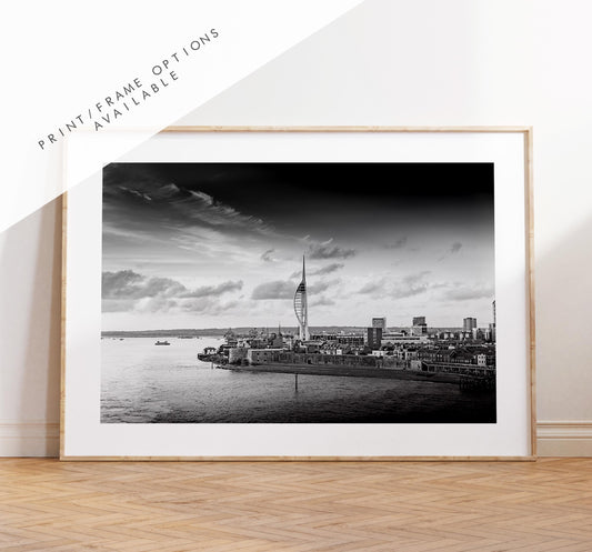 Portsmouth Black & White Print - Photography Print - Portsmouth and Southsea Prints - Wall Art -  Frame and Canvas Options - Landscape - BW