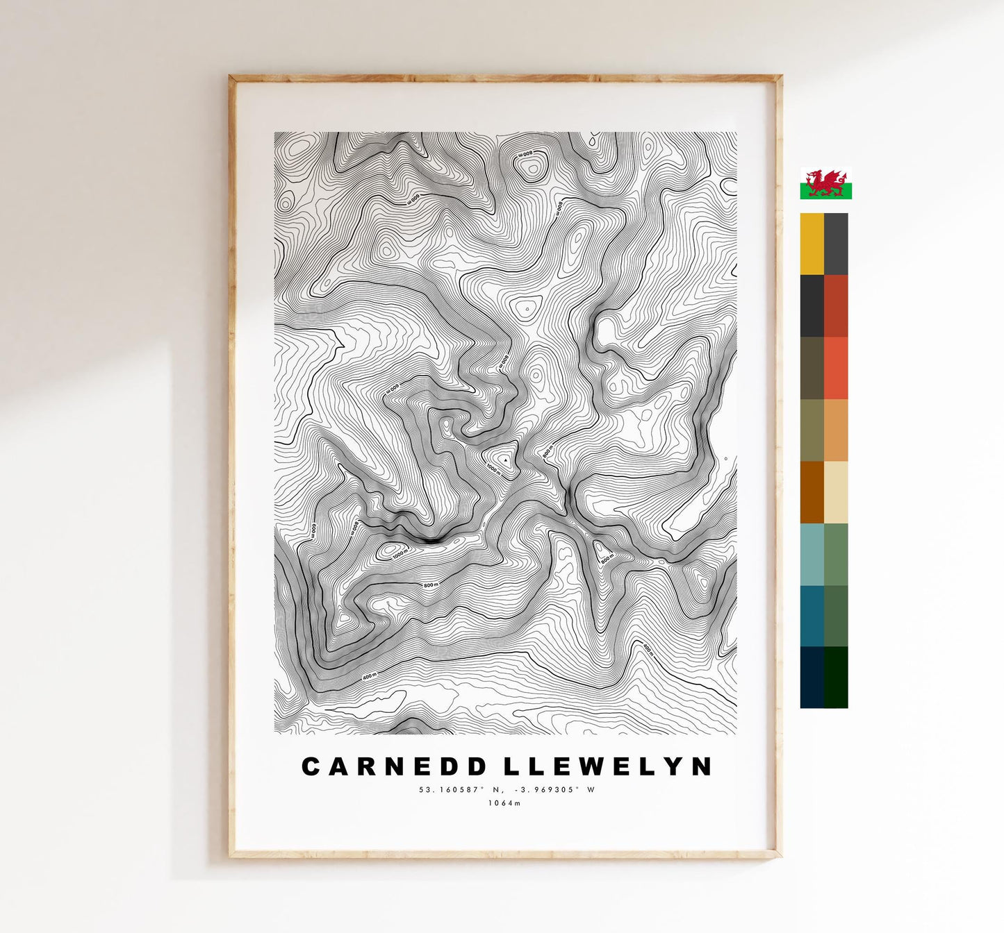 Carnedd Llewelyn Print - Contour Map - Snowdonia - Wales - Topographic Map - Print - Poster - Wall Art - Carnedd Llywelyn - Carneddau