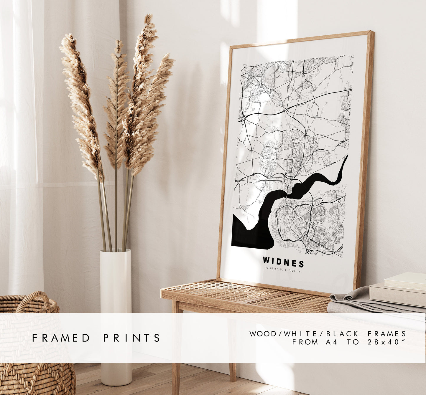 Widnes Map Print - Minimalist City Map Poster - Map Art - UK - Widnes Print - Widnes Poster - Different Colours Available