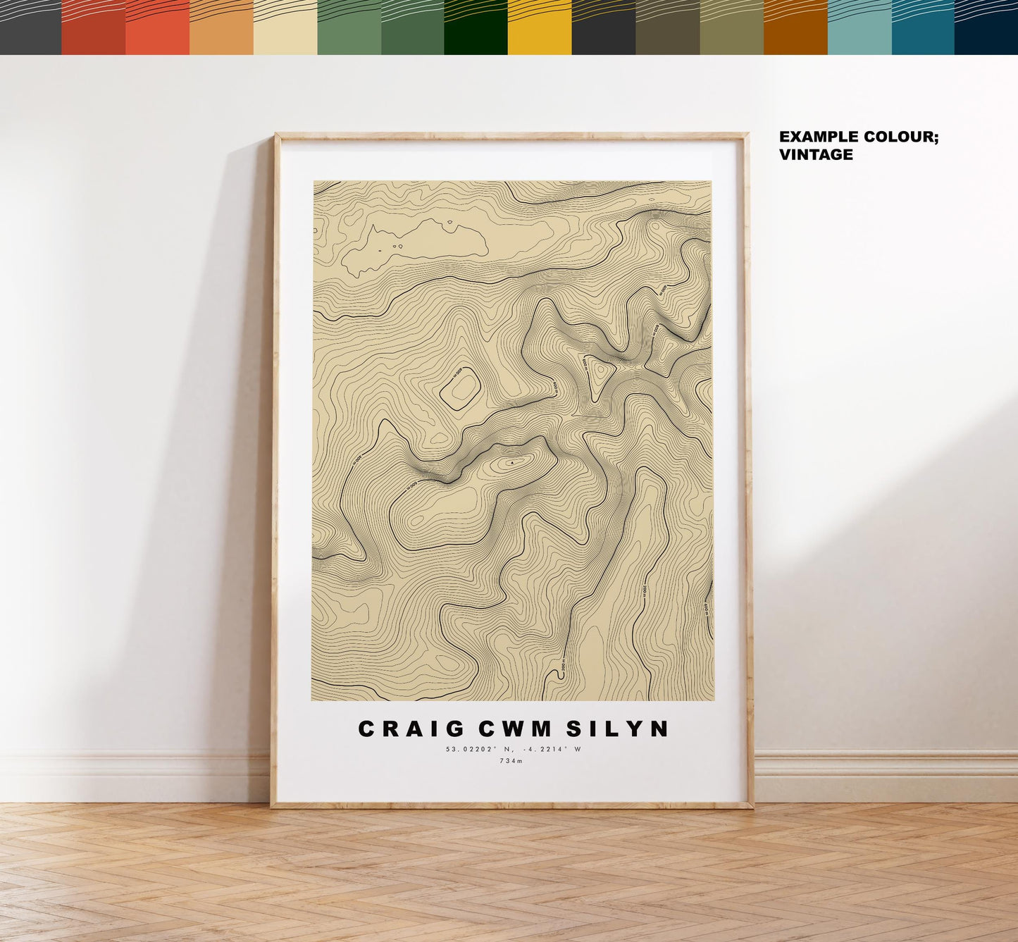 Craig Cym Silyn Print - Contour Map - Craig Cym Silyn Poster - Wales - Topographic Map - Print - Poster - Wall Art - Nantlle Ridge