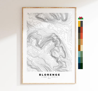 Blorenge Print - Contour Map - Brecon Beacons - Wales - Topographic Map - Wall Art - Blorenge Contour Map - Topography - Abergavenny