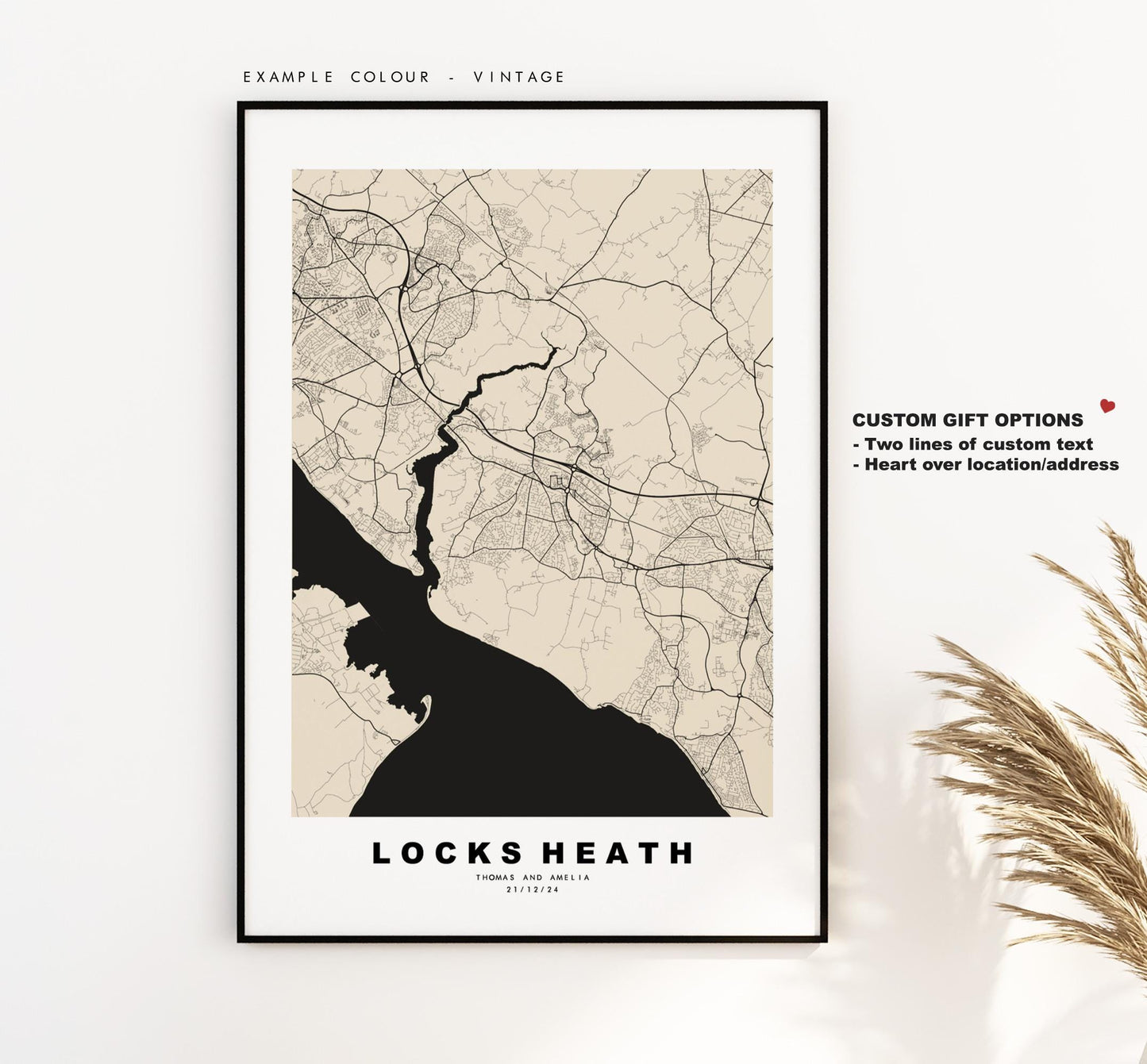 Locks Heath Map Print - Minimalist City Map Poster - Map Art - UK - Locks Heath Print - Locks Heath, Hampshire - Different Colours Available